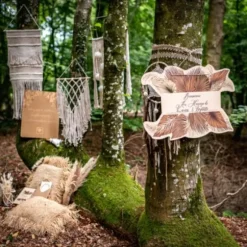 Pancarte Bienvenue - Palm Leaf - Sable et Or