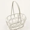 Panier Décoratif en Métal - Blanc