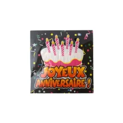 Paquet de 20 serviettes "Joyeux anniversaire"