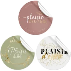 18 Pastilles autocollantes Plaisir d'Offrir
