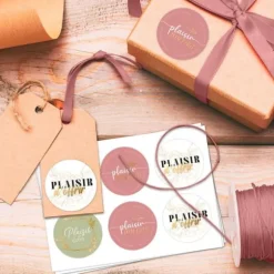 18 Pastilles autocollantes Plaisir d'Offrir