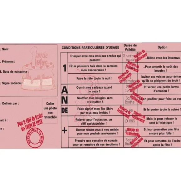 Permis de Fêter son Anniversaire