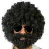 Perruque Afro Noire avec Barbe
