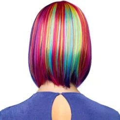 Perruque arc-en-ciel pour femme