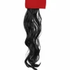Perruque Noire Avec Bandeau Rouge Homme