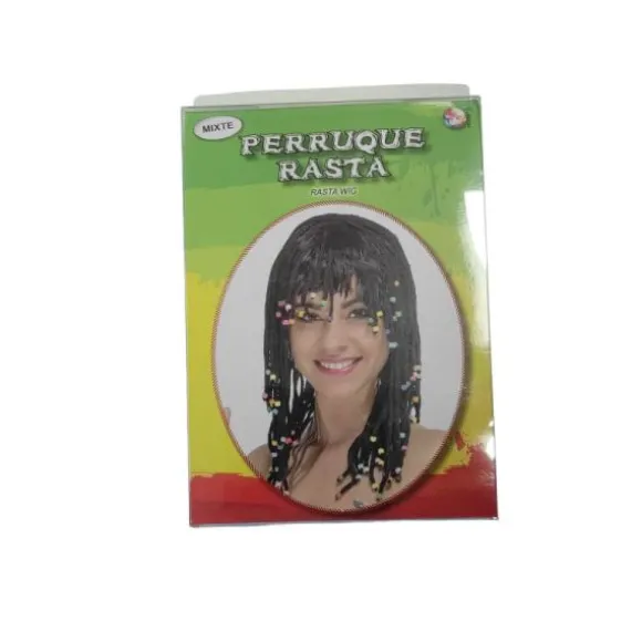 Perruque Rasta Noire avec Perles
