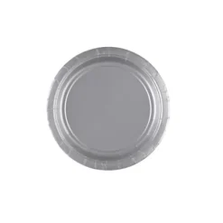 8 Petites Assiettes en Carton Argents - 18 cm