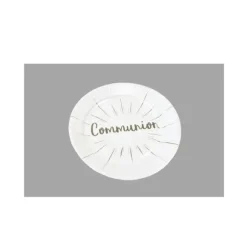 6 Petites Assiettes en Carton - Communion - Argent