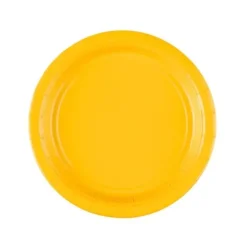 8 Petites Assiettes en Carton Jaunes - 18 cm