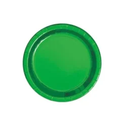 8 Petites Assiettes en Carton - Vert Métallisé