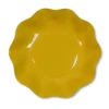 Petites Assiettes Vagues Rondes en Carton Jaune Moutarde