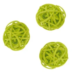 Petites Boules en Rotin Vert Anis