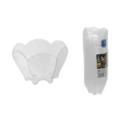 25 petites coupelles tulipe pour verrine - Plastique transparent