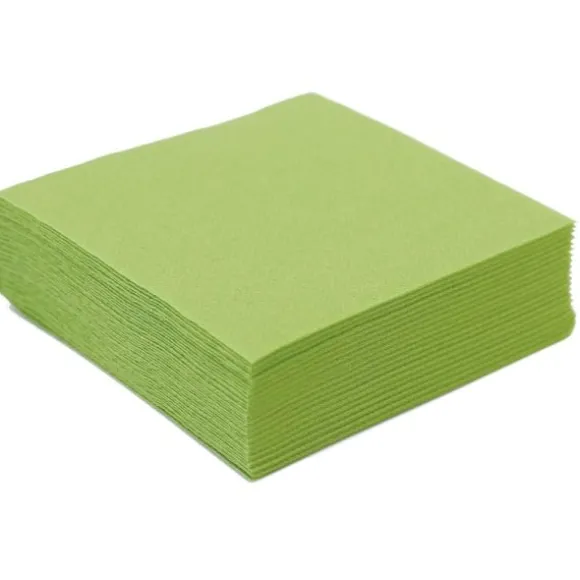 50 Petites Serviettes Microgaufrées - Vert Amande