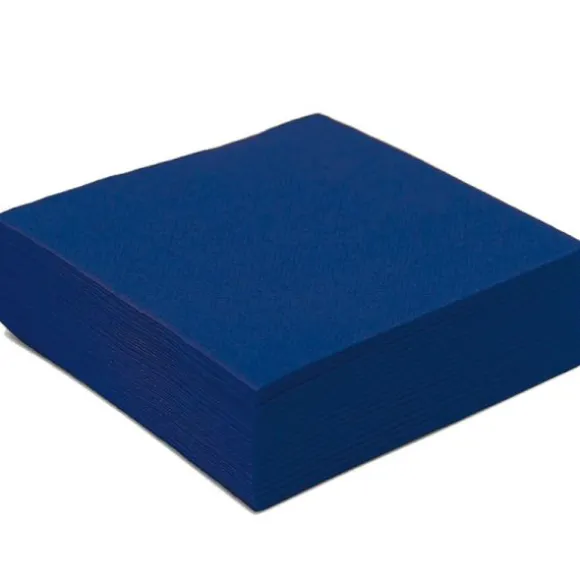 50 Petites Serviettes Microgaufrées - Bleu