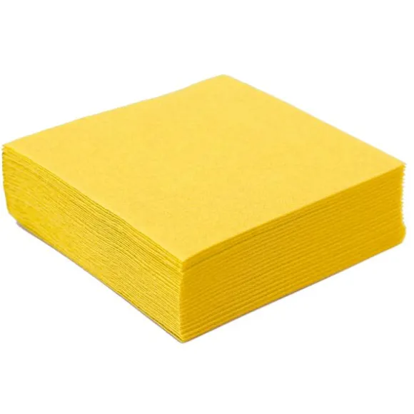 50 Petites Serviettes Microgaufrées - Jaune