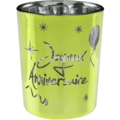 Photophore "Joyeux Anniversaire" - Vert
