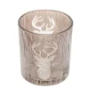 Photophore Noël - Verre - Tête de Renne Effet Givré