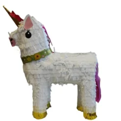Piñata - Licorne blanche et dorée - 40 x 14 x 54 cm
