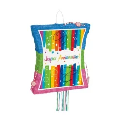 Piñata Multicolore à tirer - Joyeux Anniversaire