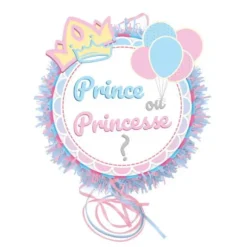 Piñata à tirer - Baby Shower avec Ballons et Couronne en 3D