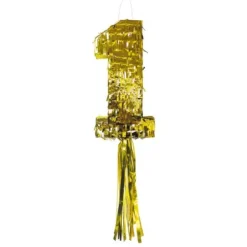 Piñata à tirer - Chiffre 1 Doré