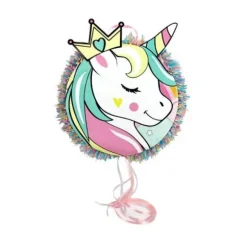 Piñata à tirer - Licorne Mignonne avec Corne en 3D