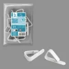 10 pinces blanches pour nappe en plastique réutilisable - 3,9 x 1,3 x 5,5 cm