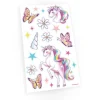 4 planches de 20 tatouages temporaires - Collection Dreams Licorne