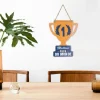 Plaque en bois à suspendre en forme de coupe "Meilleur Papa du monde" - Collection Papa Parfait