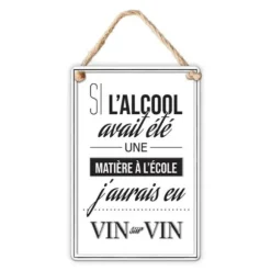 Plaque en métal - L'alcool, une matière à l'école