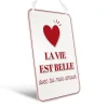 Plaque en métal - La vie est belle - Mamie - Collection Mamie d'Amour