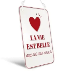 Plaque en métal - La vie est belle - Mamie - Collection Mamie d'Amour