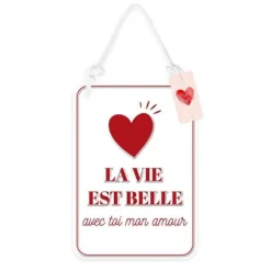 Plaque en métal - La vie est belle - Mamie - Collection Mamie d'Amour