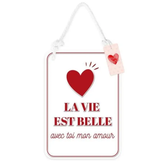 Plaque en métal - La vie est belle - Mamie - Collection Mamie d'Amour