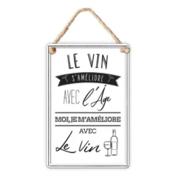 Plaque en métal - Le vin s'améliore avec l'âge