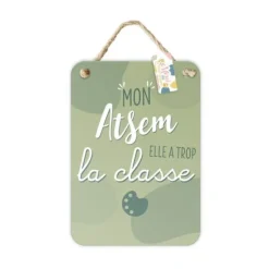 Plaque en métal - Mon Atsem elle a trop la classe