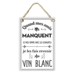 Plaque en métal - Quand mes amis me manquent ...
