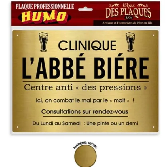 Plaque professionnelle humoristique - Modèle au Choix