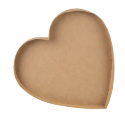 Plateau en forme de cœur en carton kraft - 40 x 40 x 4 cm