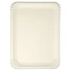 6 plateaux blancs rectangulaires en canne à sucre - Pure - 26 x 35 cm