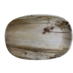 3 plateaux en feuille de palmier - 35 x 24 cm
