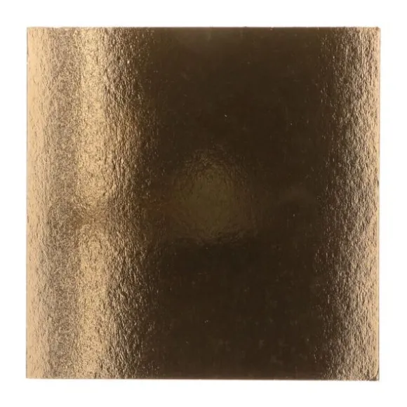 3 plateaux à gâteaux carrés - 25 x 25 cm - Couleur Argent / Or