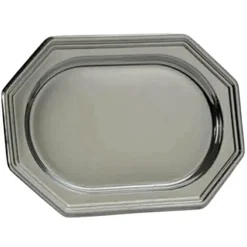 3 plateaux octogonaux en plastique réutilisable - 46 x 30 cm - Couleur au choix