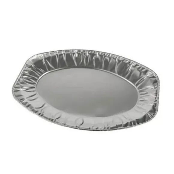 10 Plateaux Ovales en Aluminium - 35 x 24,5 cm