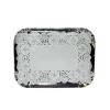 5 plateaux rectangulaires avec bordure bombée et napperons - 30 x 40 cm - Couleur au choix