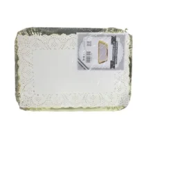 5 plateaux rectangulaires avec bordure bombée et napperons - 21 x 31 cm - Couleur au choix