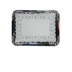 5 plateaux rectangulaires avec bordure bombée et napperons - 30 x 40 cm - Couleur au choix