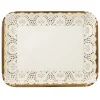 5 plateaux rectangulaires avec dentelle en carton - 31 x 41 cm - Couleur au choix