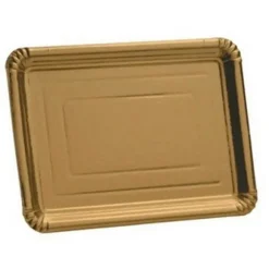 3 plateaux rectangulaires blancs en carton - 34 x 45 cm